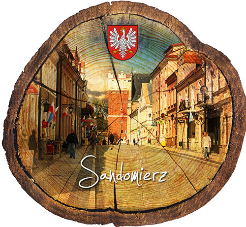 Magnes drewniany pieniek Sandomierz