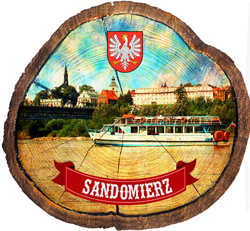 Magnes drewniany pieniek Sandomierz