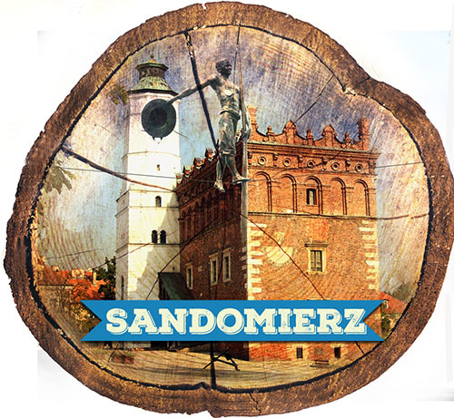 Magnes drewniany pieniek Sandomierz