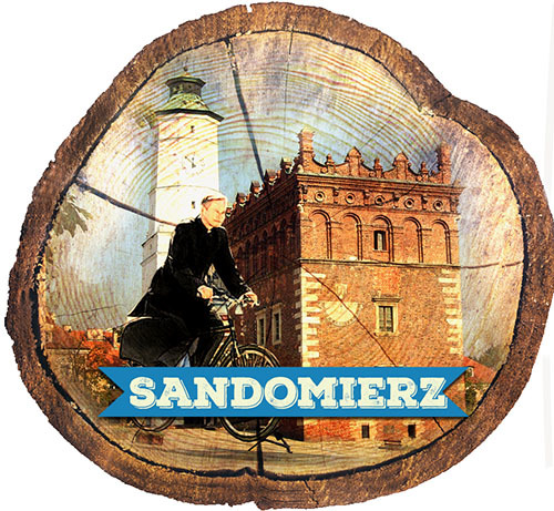Magnes drewniany pieniek Sandomierz