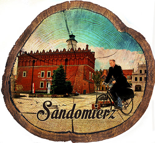 Magnes drewniany pieniek Sandomierz