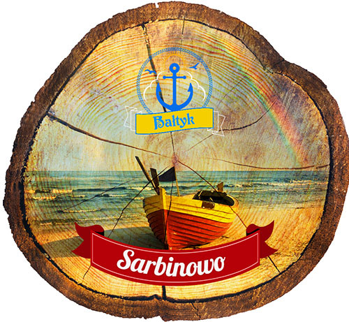 Magnes drewniany pieniek Sarbinowo