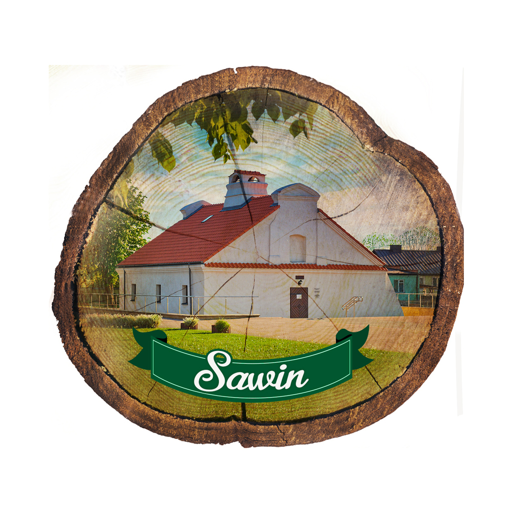 Magnes drewniany pieniek Sawin