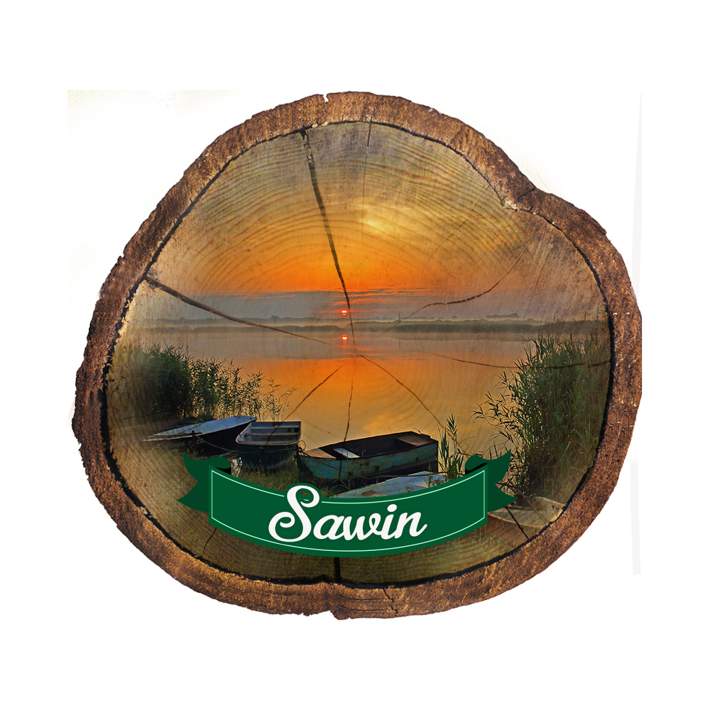 Magnes drewniany pieniek Sawin