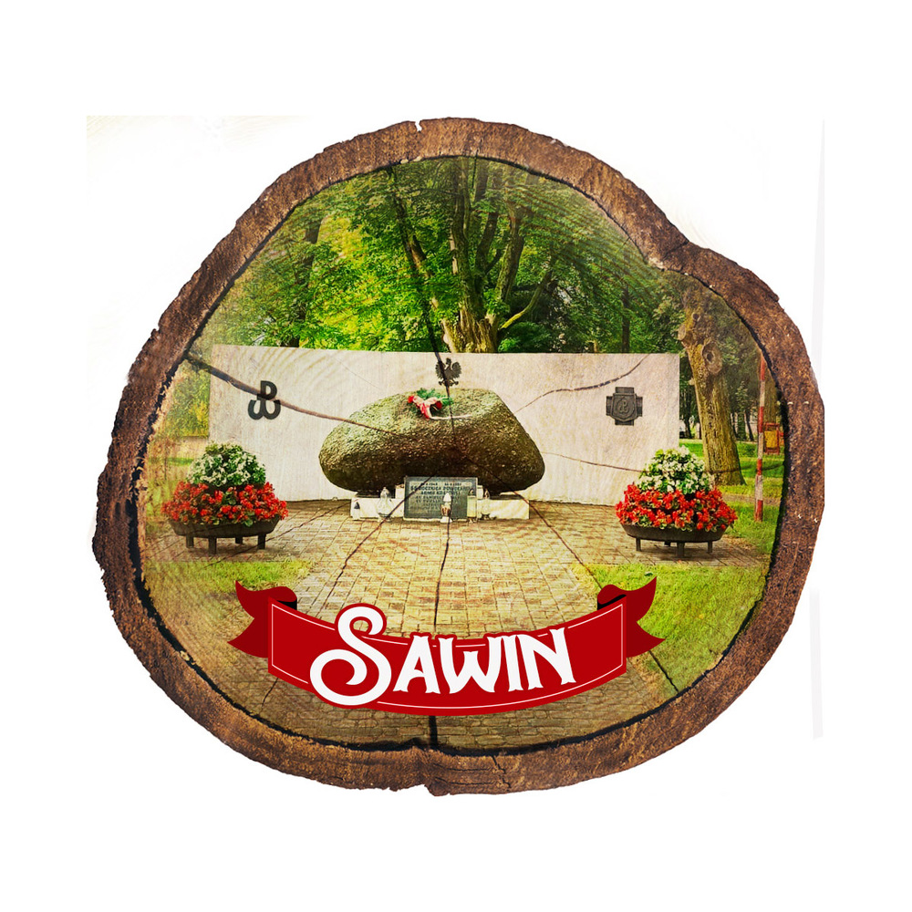 Magnes drewniany pieniek Sawin