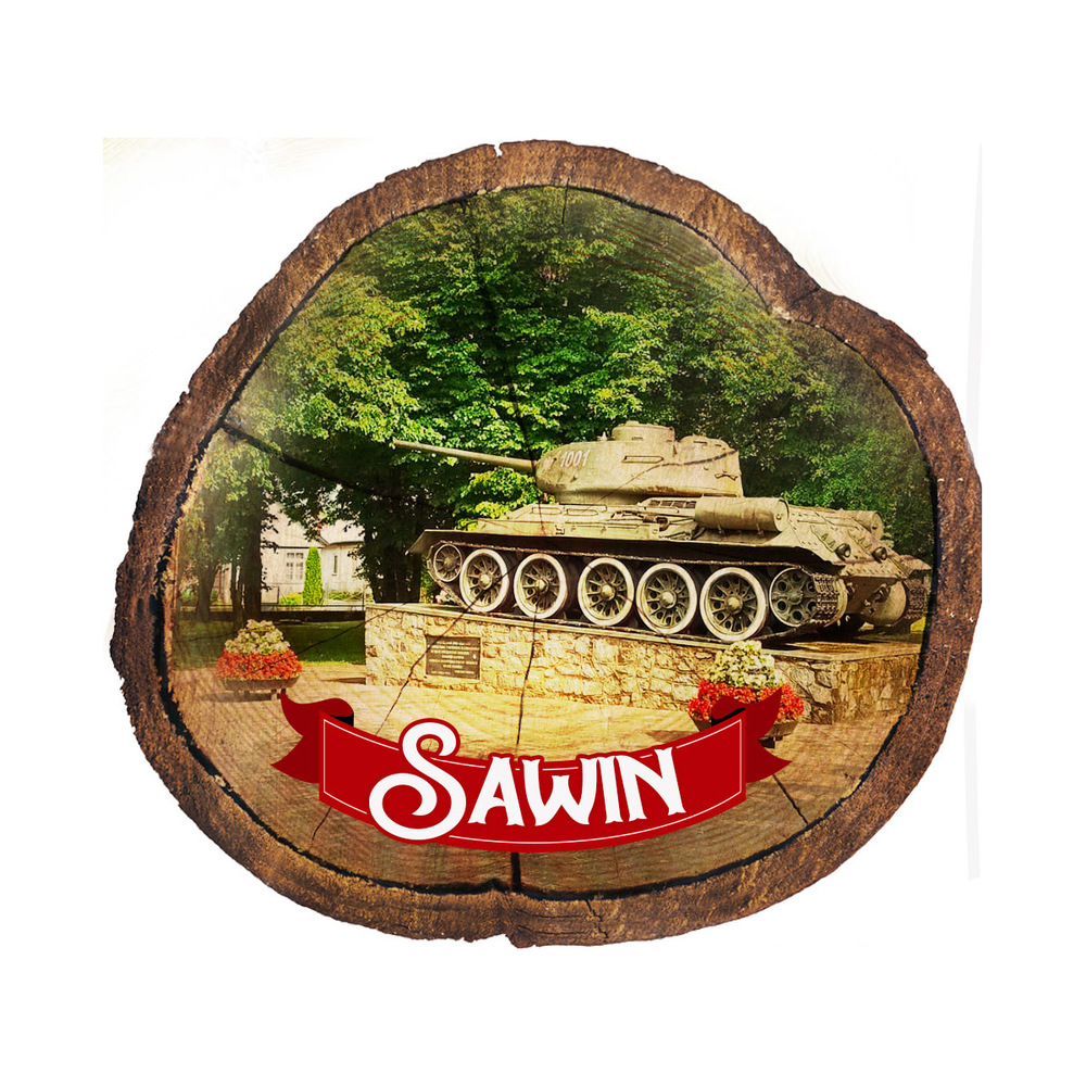 Magnes drewniany pieniek Sawin