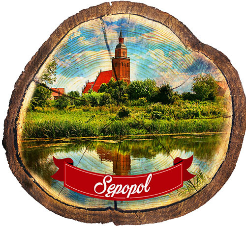 Magnes drewniany pieniek Sępopol