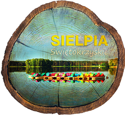 Magnes drewniany pieniek Sielpia