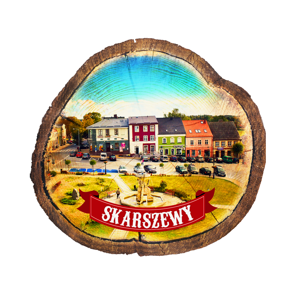 Magnes drewniany pieniek Skarszewy