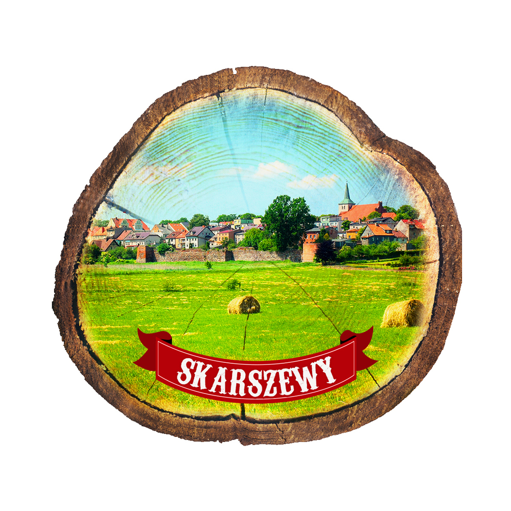 Magnes drewniany pieniek Skarszewy