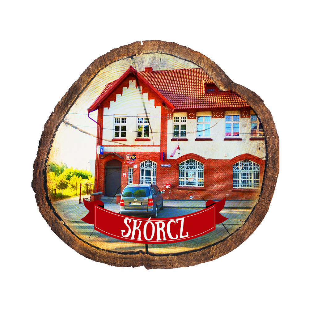 Magnes drewniany pieniek Skórcz