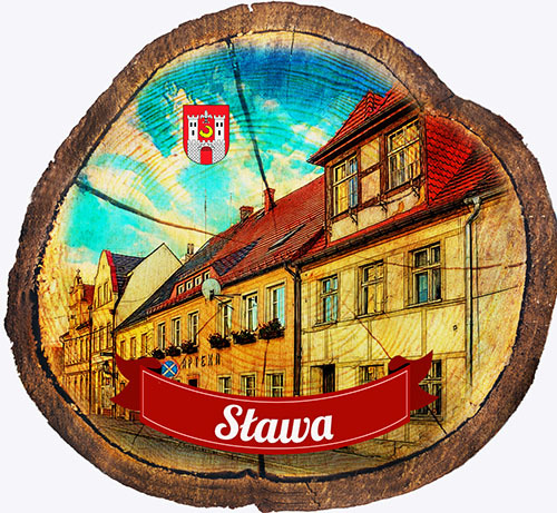 Magnes drewniany pieniek Sława