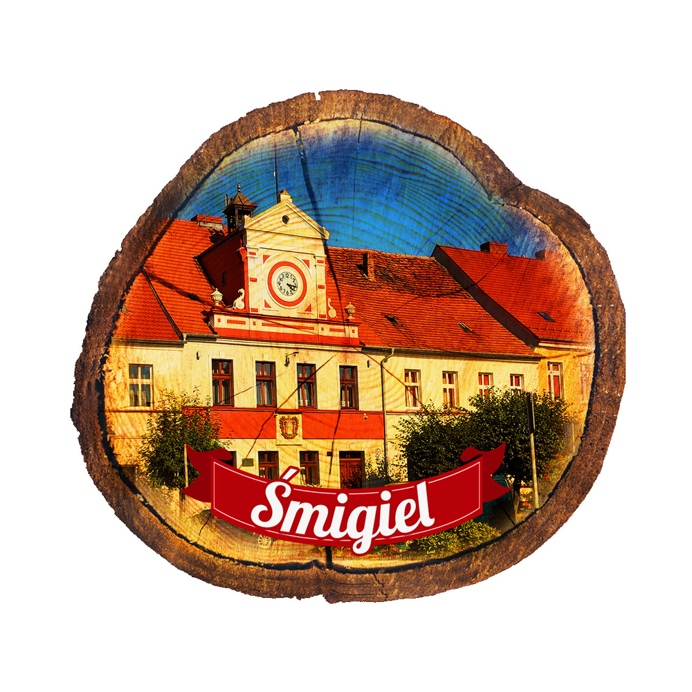 Magnes drewniany pieniek Śmigiel