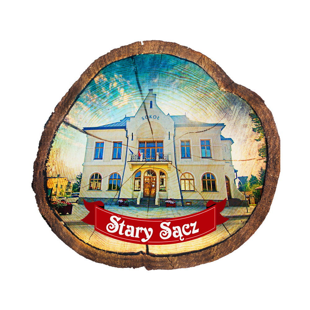 Magnes drewniany pieniek Stary Sącz