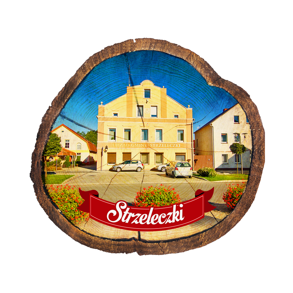 Magnes drewniany pieniek Strzeleczki