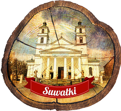 Magnes drewniany pieniek Suwałki