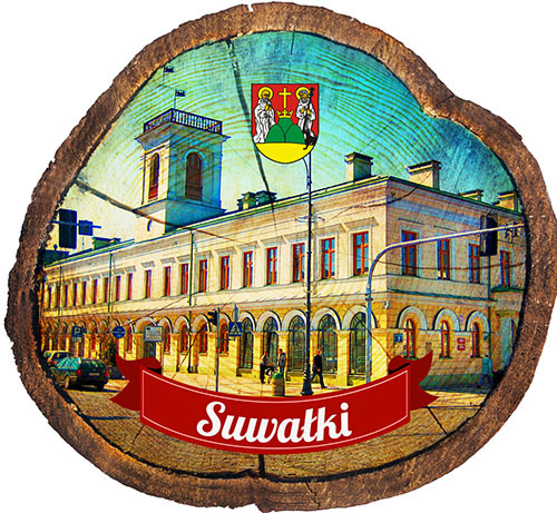 Magnes drewniany pieniek Suwałki