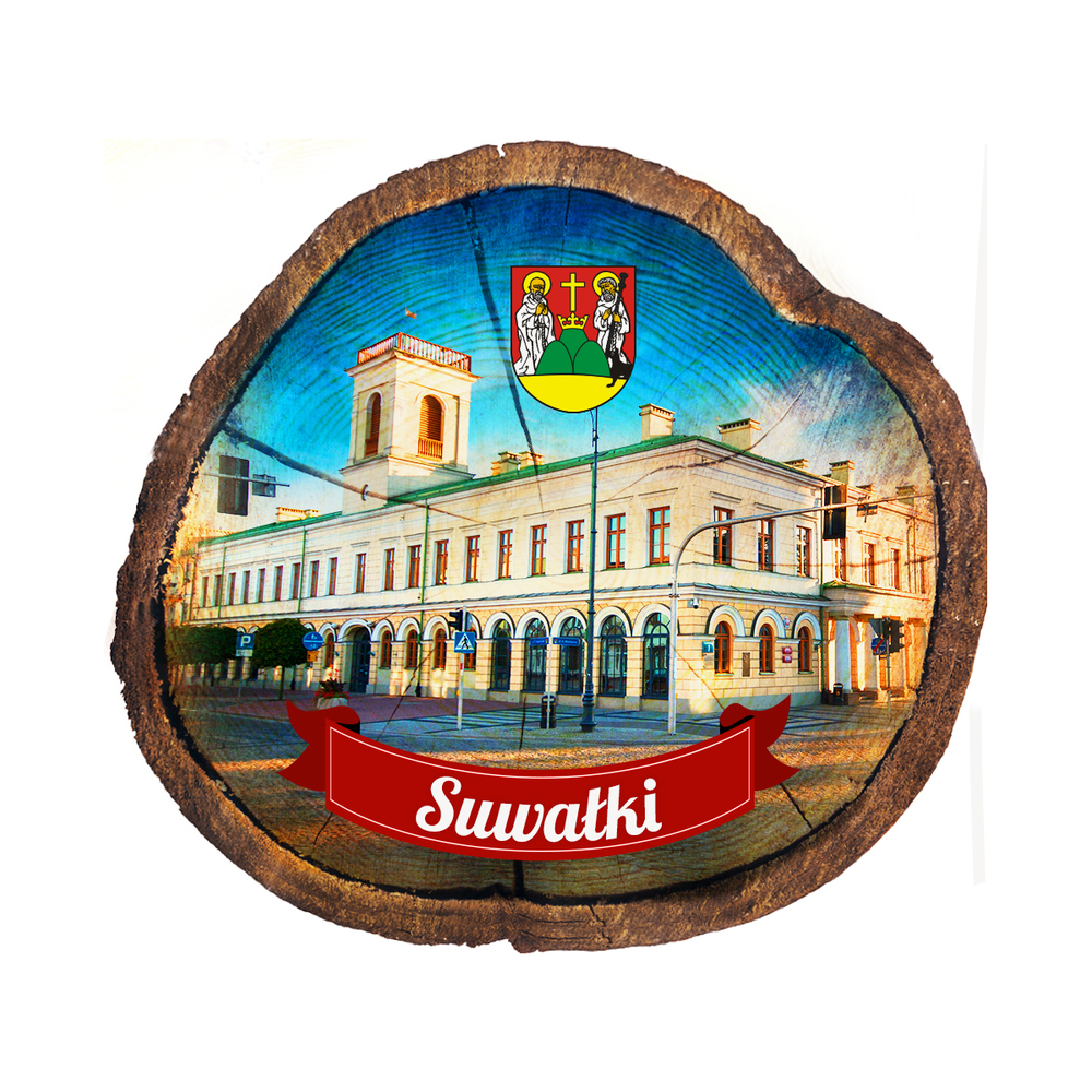 Magnes drewniany pieniek Suwałki