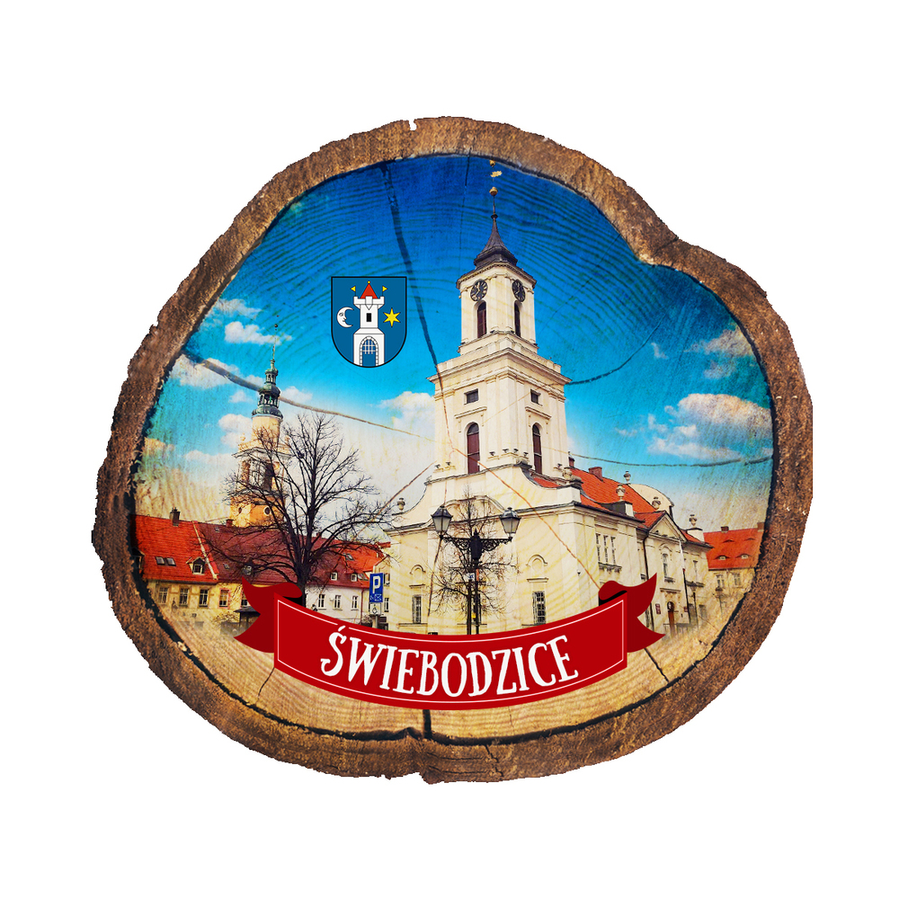 Magnes drewniany pieniek Świebodzice