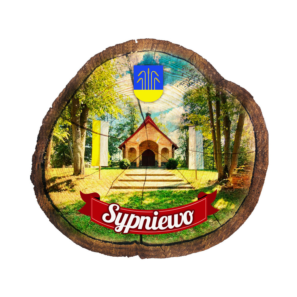Magnes drewniany pieniek Sypniewo