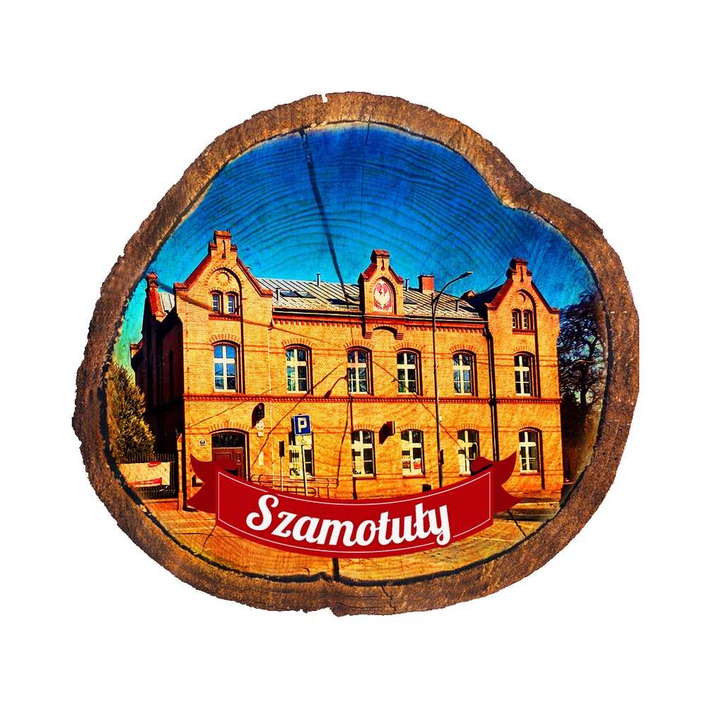 Magnes drewniany pieniek Szamotuły