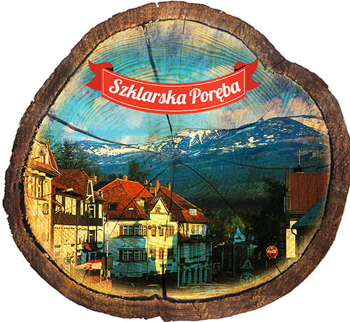 Magnes drewniany pieniek Szklarska Poręba