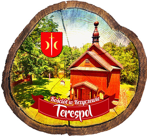 Magnes drewniany pieniek Terespol