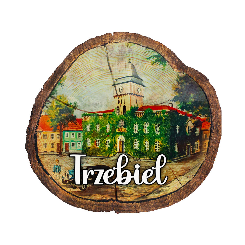 Magnes drewniany pieniek Trzebiel