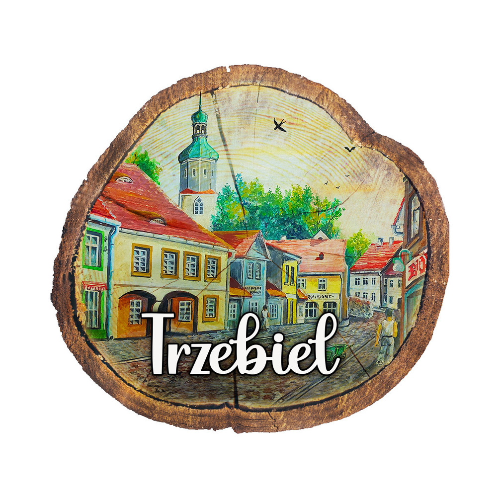 Magnes drewniany pieniek Trzebiel