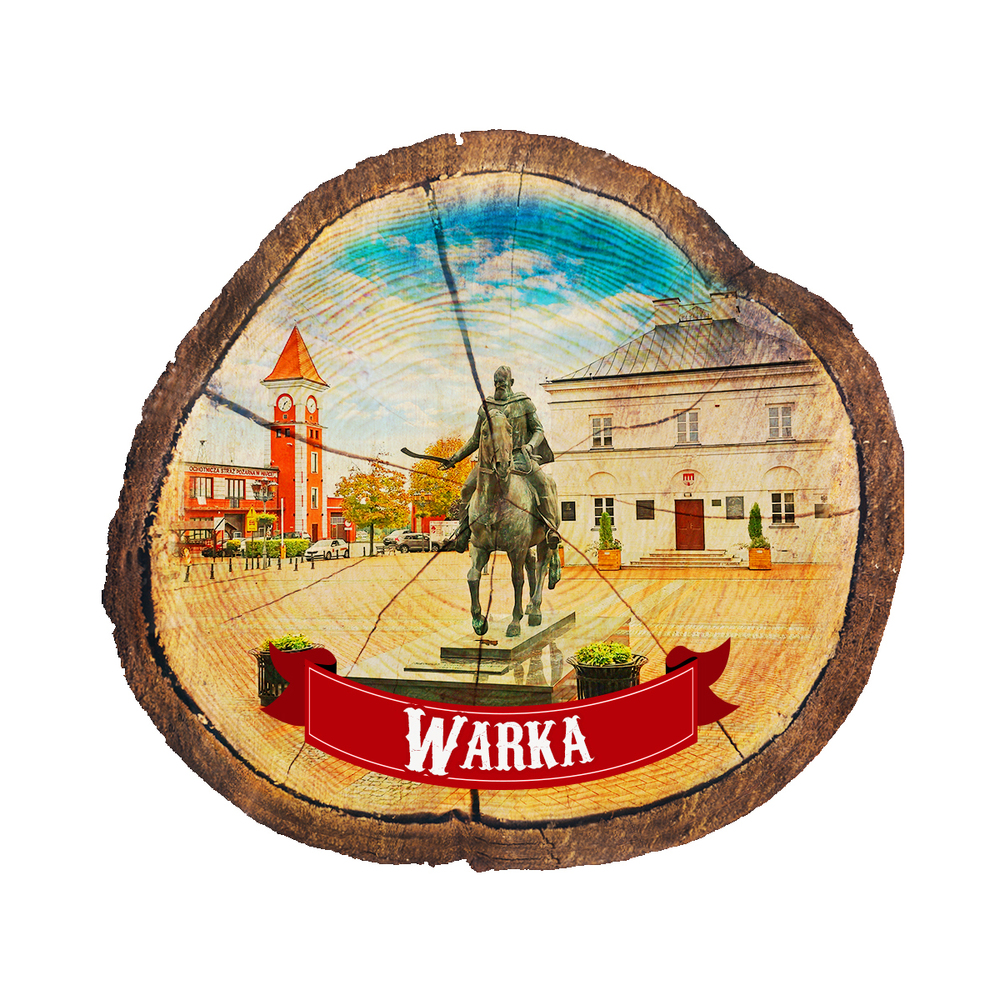 Magnes drewniany pieniek Warka