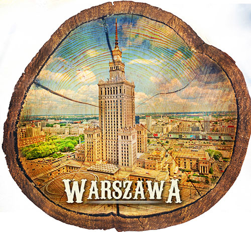 Magnes drewniany pieniek Warszawa