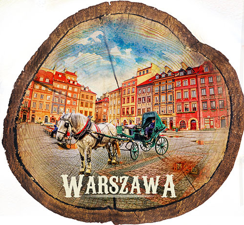 Magnes drewniany pieniek Warszawa