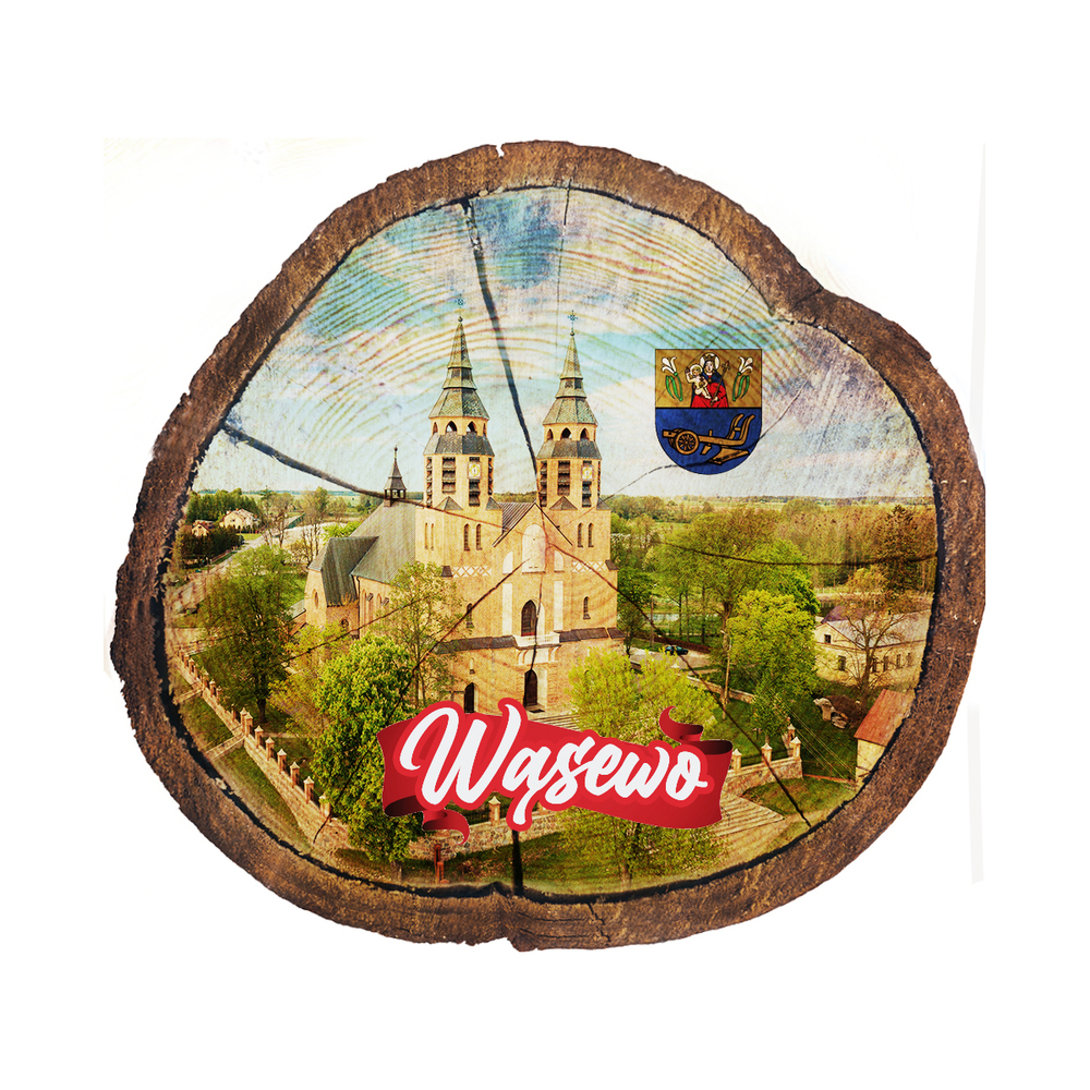 Magnes drewniany pieniek Wąsewo