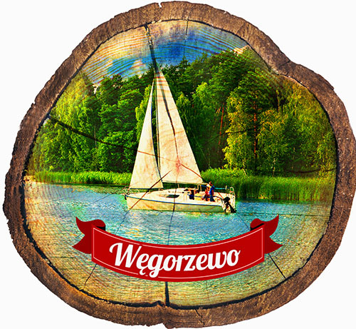 Magnes drewniany pieniek Węgorzewo