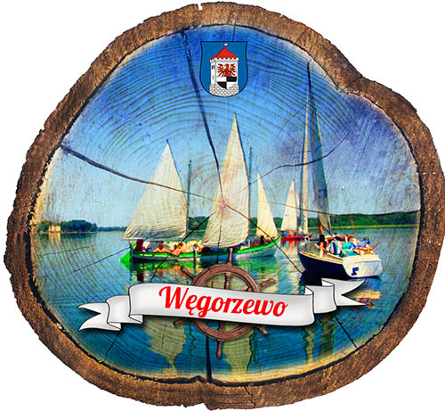 Magnes drewniany pieniek Węgorzewo