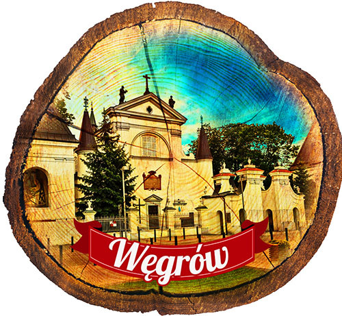 Magnes drewniany pieniek Węgrów
