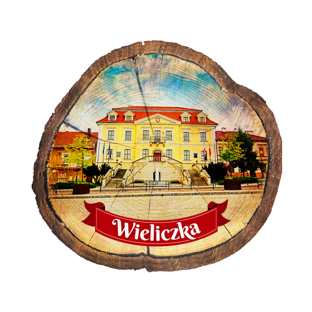 Magnes drewniany pieniek Wieliczka