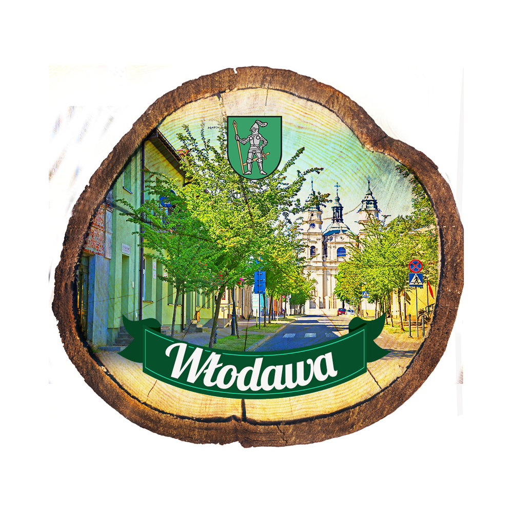 Magnes drewniany pieniek Włodawa