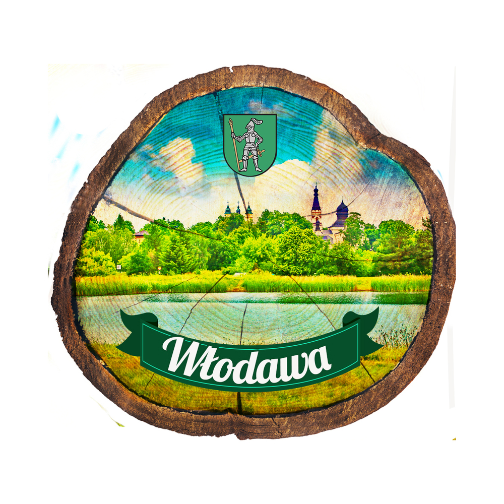 Magnes drewniany pieniek Włodawa