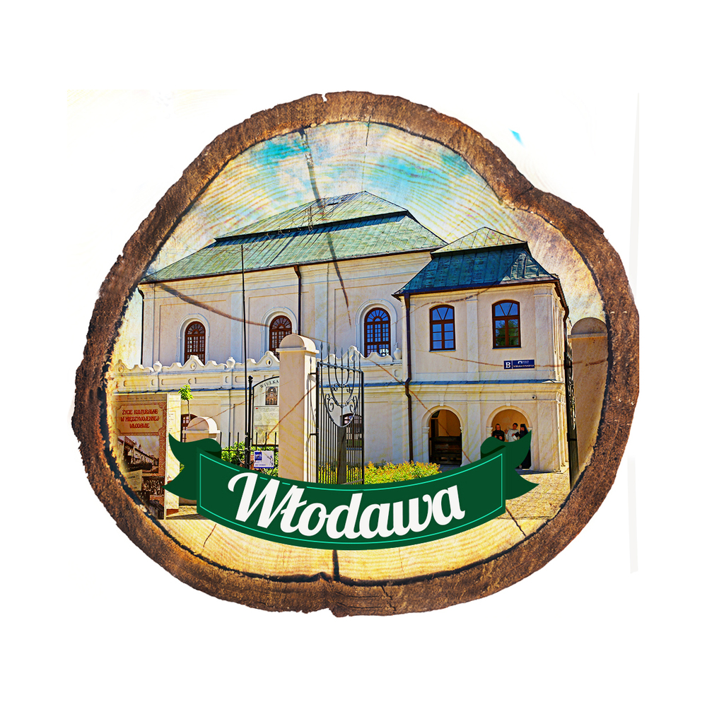 Magnes drewniany pieniek Włodawa