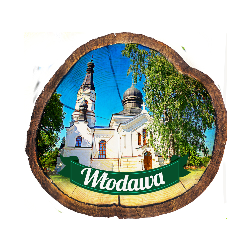 Magnes drewniany pieniek Włodawa