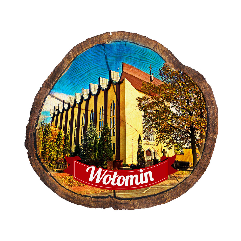 Magnes drewniany pieniek Wołomin