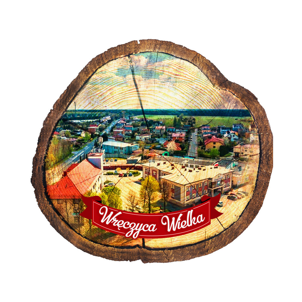 Magnes drewniany pieniek Wręczyca Wielka