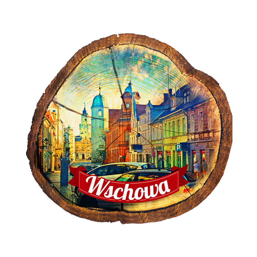 Magnes drewniany pieniek Wschowa