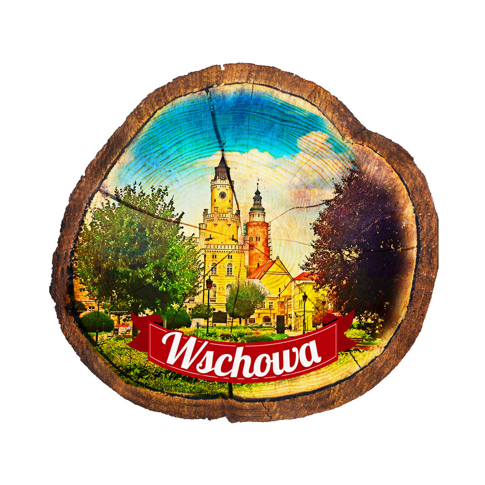 Magnes drewniany pieniek Wschowa