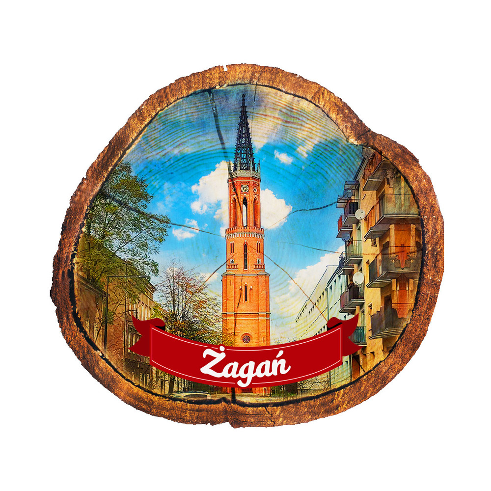 Magnes drewniany pieniek Żagań