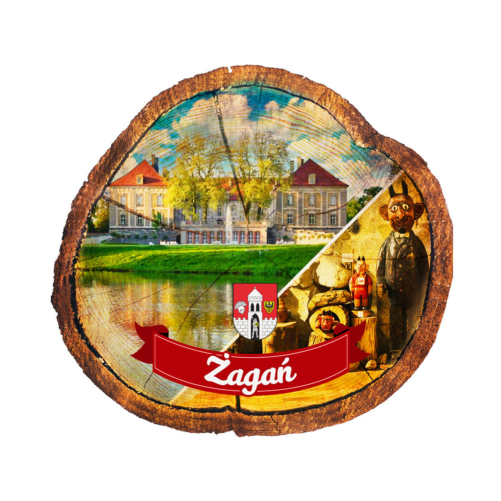 Magnes drewniany pieniek Żagań
