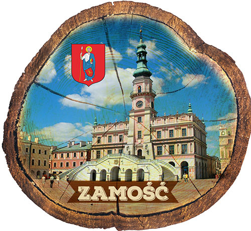 Magnes drewniany pieniek Zamość
