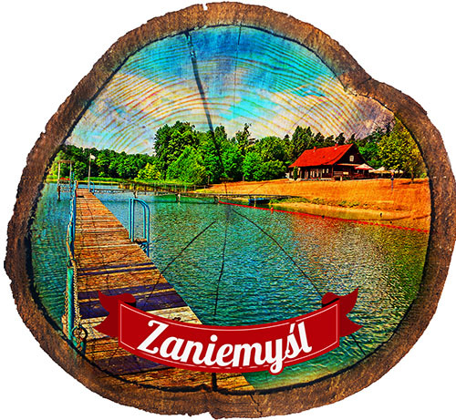 Magnes drewniany pieniek Zaniemyśl