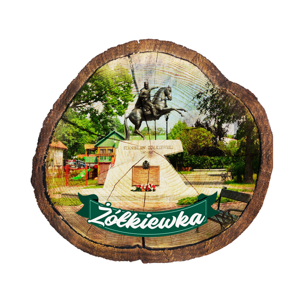 Magnes drewniany pieniek Żółkiewka